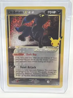 Pokemon TCG Umbreon Gold Star 17/17 Celebrations Classic Collection Holo NM - Image 1