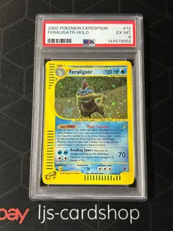 2002 POKEMON EXPEDITION 12 FERALIGATR HOLO PSA 6 SWIRL - Image 1