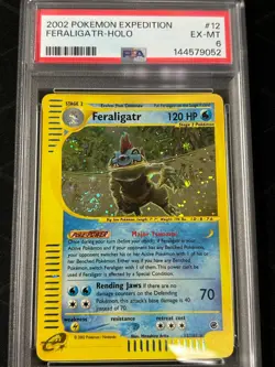 2002 POKEMON EXPEDITION 12 FERALIGATR HOLO PSA 6 SWIRL - Image 2