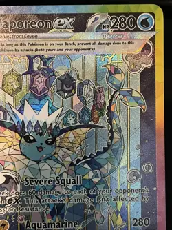 Vaporeon EX 149/131 Full Art Prismatic Evolutions Pokemon TCG LP - Image 2