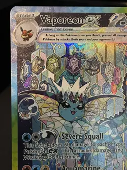 Vaporeon EX 149/131 Full Art Prismatic Evolutions Pokemon TCG LP - Image 4