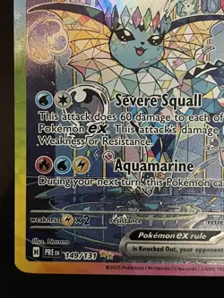 Vaporeon EX 149/131 Full Art Prismatic Evolutions Pokemon TCG LP - Image 5