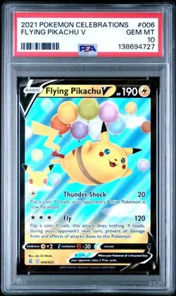 2021 POKEMON CELEBRATIONS #006 FLYING PIKACHU V PSA 10 Gem Mint - Image 1