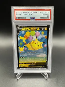 2021 POKEMON CELEBRATIONS #006 FLYING PIKACHU V PSA 10 - Image 1