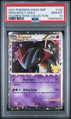 Dragapult Holo SWSH132 Celebrations Collection Pokemon PSA 10 *093 - Image 1
