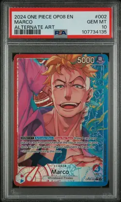 2024 ONE PIECE OP08-TWO LEGENDS | ALTERNATE ART #002 MARCO PSA 10 - Image 1