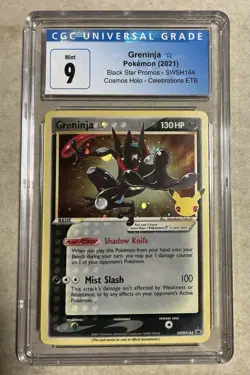 CGC 9 Mint Greninja Star Black Star Promos Cosmos Holo Pokemon SWSH144 - Image 1