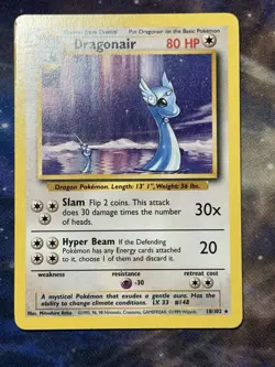 Dragonair 18/102 Rare Base Set WoTC 1999 Pokemon Card LP - Image 3
