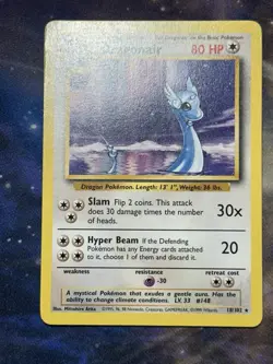 Dragonair 18/102 Rare Base Set WoTC 1999 Pokemon Card LP - Image 4