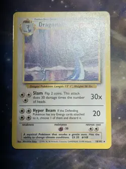 Dragonair 18/102 Rare Base Set WoTC 1999 Pokemon Card LP - Image 5