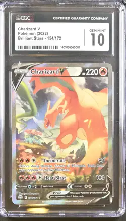 CGC 10 Charizard V (#154/172) / 2022 Pokemon Brilliant Stars - Image 1