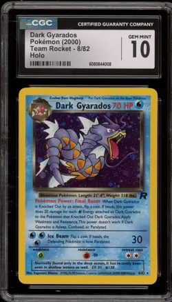 Pokemon Dark Gyarados Team Rocket Unlimited Holo Rare #8 CGC 10 Gem Mint - Image 1