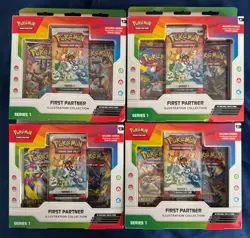 Sealed Pokemon First Partner Illustration Series 1 Sealed Promo Lot of 4 English - Image 1
