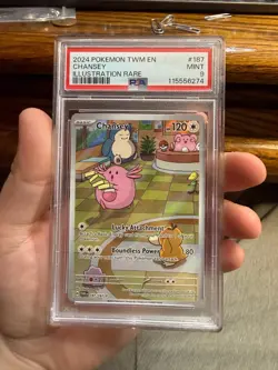 2024 POKEMON TWM EN-TWILIGHT MASQUERADE ILLUSTRATION RARE #187 CHANSEY PSA 9 - Image 1
