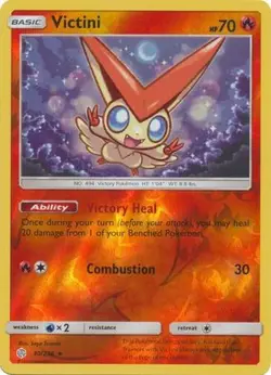 Pokemon Cosmic Eclipse Victini Rare Reverse Holo 30/236 - Image 1