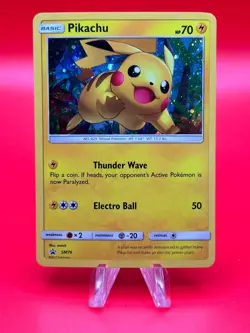 Pikachu SM76 Promo Pokemon TCG Holographic Foil Rare - Image 1