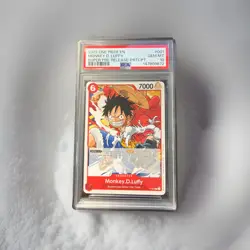 PSA 10 One Piece Monkey D. Luffy P-001 Super Pre-release Participant - Image 1
