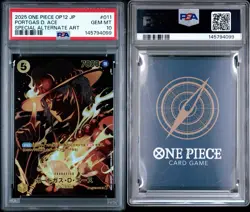 2025 ONE PIECE OP12 JAPANESE PORTGAS D. ACE SPECIAL ALTERNATE ART 011 PSA 10 - Image 3