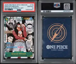 2026 One Piece OP14-EB04 En Manga Alternate Art #119 Dracule Mihawk PSA 10 - Image 3
