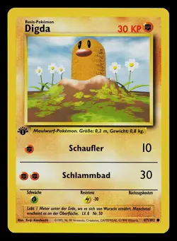 Pokemon Card - Diglett Digda German 1st Edition Base Set 47/102 Common - Image 1