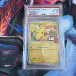 Pikachu PSA 10 2025 McDonald’s Promo 020/M-P Japanese Pokemon Card - Image 1