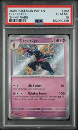 Pokemon 2024 Ceruledge 162/091 Shiny Rare Paldean Fates GEM MINT PSA 10 - Image 1