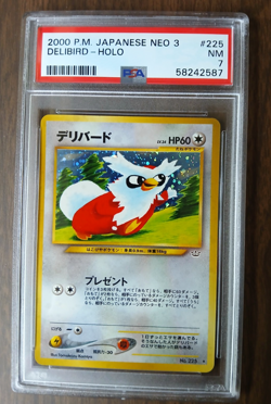 2000 Pokemon Japanese Neo 3 Delibird Holo #225 PSA 7 NM Awakening Legends Vintag - Image 1