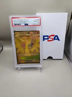 Mega Charizard X ex Gold Hyper Rare 130/094 PSA 10 Pokemon Phantasmal Flames - Image 1