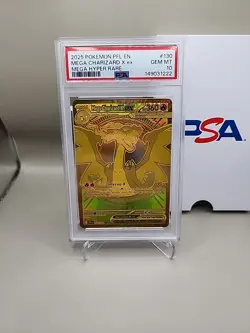 Mega Charizard X ex Gold Hyper Rare 130/094 PSA 10 Pokemon Phantasmal Flames - Image 2