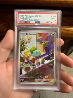 2024 Pokemon SCR EN Illustration Rare #143 Bulbasaur PSA 9 MINT - Image 1