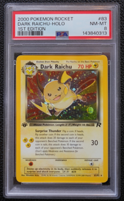 2000 POKEMON ROCKET 1ST ED #83 DARK RAICHU-HOLO PSA 8 Fresh Cert - Image 1