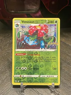 Venusaur Pokemon Go Reverse Holo Pokemon TCG 003/078 Rare - Image 1