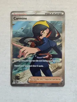 Pokemon TCG Trainer Carmine 204/167 Twilight Masquerade Ultra Rare Full Art NM - Image 1
