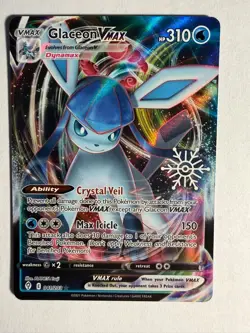 2021 Pokemon Evolving Skies Glaceon VMAX (Snowflake Stamp) 041/203 NM - Image 1