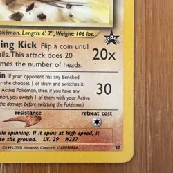 Pokemon TCG Hitmontop Promo Basic 60 HP 37 2001 English Nintendo - Image 5