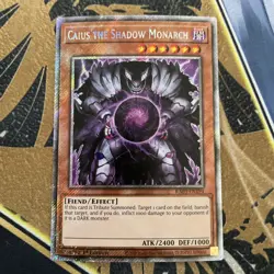 Yugioh - Caius the Shadow Monarch RA03-EN194 1st Edition Platinum Secret Rare NM - Image 1