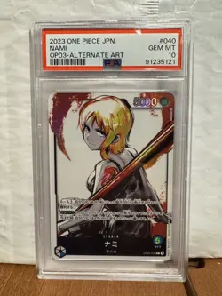 2023 ONE PIECE JPN OP03-PILLARS OF STRENGTH ALTERNATE ART #040 NAMI PSA 10 - Image 1