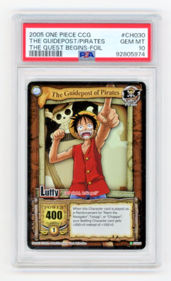 2005 MONKEY D. LUFFY - VINTAGE ONE PIECE THE QUEST BEGINS-FOIL PSA 10 GEM MINT - Image 1