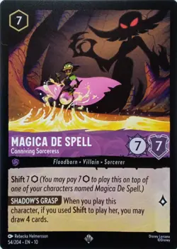 54/204 MAGICA DE SPELL CONNIVING SORCERESS EN10 SUPER RARE DISNEY LORCANA CARD - Image 1