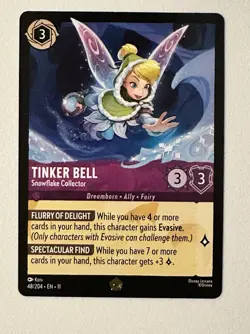 Disney Tinker Bell-Snowflake Collector Card 48/204 Peter Pan Lorcana TCG - Image 1