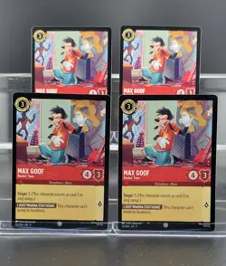 Disney Lorcana Max Goof - Rockin' Teen 112/204 Fabled Common 4 Cards Set - Image 1