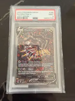 Giratina V 186/196 Alt Full Art Pokemon 2022 Lost Origin PSA 9 Mint 10 potential - Image 1