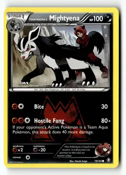 Pokemon Card Team Magma's Mightyena LP Double Crisis 19/34 - Image 1
