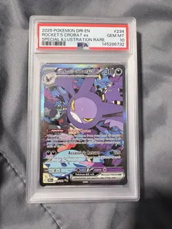 Team Rockets Crobat EX Sir 234/182 PSA 10 Destined Rivals - Image 1