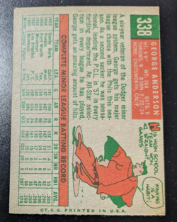 1959 Topps Baseball - Sparky Anderson #338 RC - Cincinnati Reds HOF EX-EXMINT - Image 2