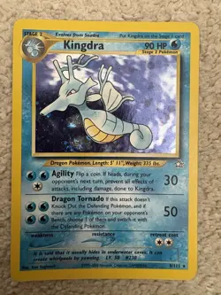 Pokemon TCG Kingdra Holo Rare Card 8/111 Neo Genesis Played - Image 1