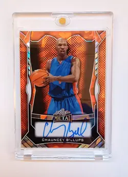 2025-Leaf Metal -Chauncey Billups -HOF -Orange Ice -1/1 Auto Autograph Card - Image 1