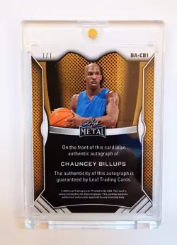 2025-Leaf Metal -Chauncey Billups -HOF -Orange Ice -1/1 Auto Autograph Card - Image 2