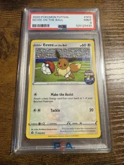 PSA 9 Eevee on the Ball Promo 2020 Pokemon Futsal 002/005 English Regular - Image 1