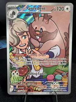 Arven's Greedent 205/182 Full Art NM/M Destined Rivals Pokemon Card - Image 1